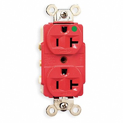 HUBBELL HBL8200RED Receptacle Red 15 A 2P3W Back Side 1PK