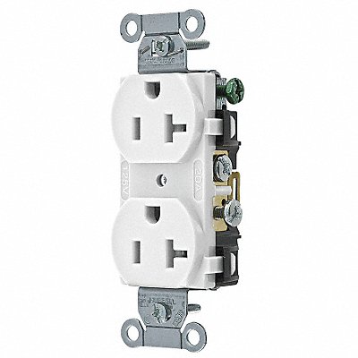 HUBBELL CR20WHI Receptacle White 20 A 2P3W Side 1PK