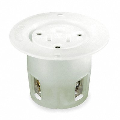 HUBBELL HBL5279C Flanged Recept White 15 A 2P3W Back 1PK