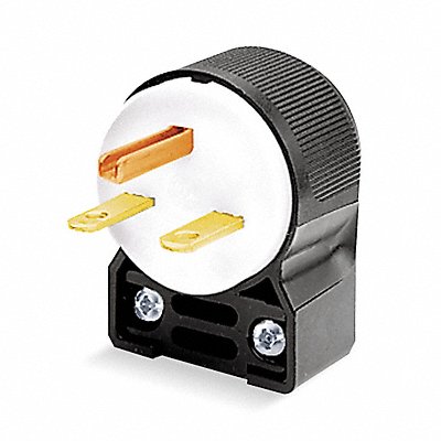 HUBBELL HBL5666CA Angle Straight Plug Blk Wht 15 A Stnd 6-15P