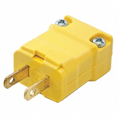 HUBBELL HBL5865VY Straight Blade Plug Yellow 15 A Hng 1-15P