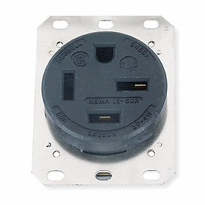 HUBBELL HBL8460A Recept Blk Noir 60 A 3P4W Bk Sd 1PK
