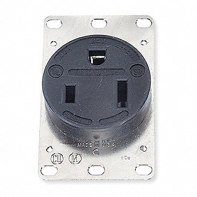 HUBBELL HBL9360 Receptacle Black 50 A 2P3W Back Side 1PK