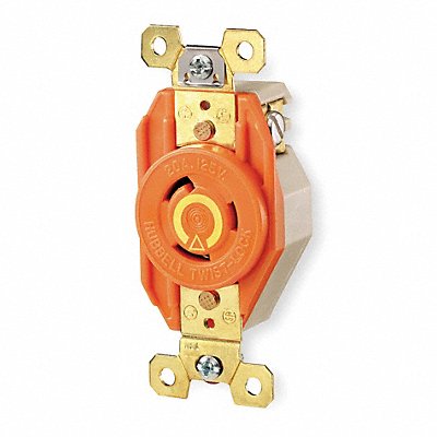 HUBBELL IG2610 Locking Receptacle 30 A Orange Nylon L5-30R 1Gng