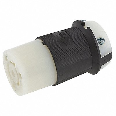 HUBBELL HBL2333 Locking Connector Strt 20 A Black White Nyl L7-20R