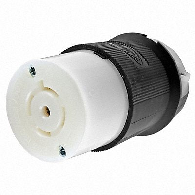 HUBBELL HBL2513 Locking Connector Strt 20 A Blk White Nyl L21-20R