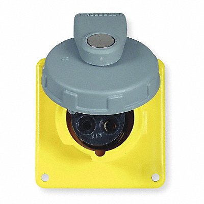 HUBBELL HBL320R4W WT Pin and Sleeve Receptacle Blue 20A 2Pl Single 125VAC