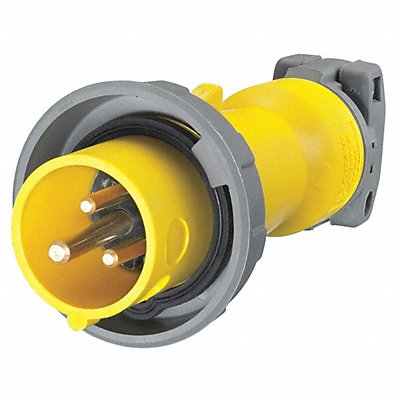 HUBBELL HBL320P4W IEC Pin and Sleeve Plug 20 A Yellow 2Pl