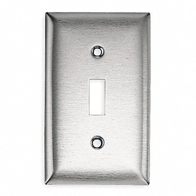 HUBBELL SS1 Tgl Switch Wall Plate Standard Silver 1Gng Brsh