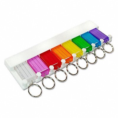 LUCKY LINE PRODUCTS 60580 Key Tag Rack with Eight Tags White