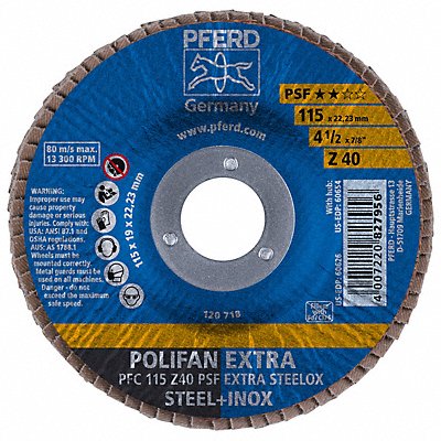 PFERD 60626 Polifan PSF-Extra Z40 T29 4-1/2 x7/8