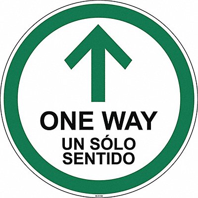 STRANCO INC FS17735 Bilingual One Way Floor Sign 17 H 17 W