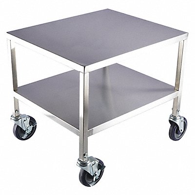 GRAINGER 60EF10 Utility Cart Assembled SS Silver
