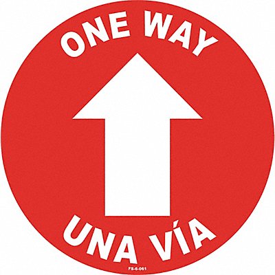 STRANCO INC FS6061 One Way Sign 6 H 6 W PVC Circle