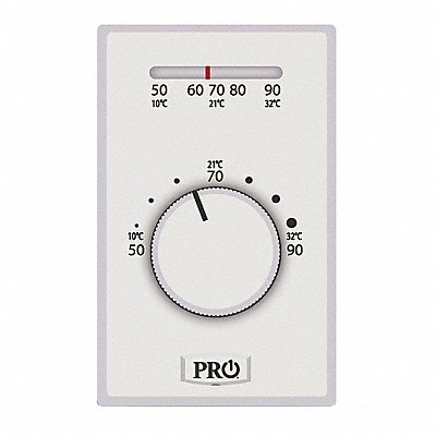 PRO1 IAQ T501ML2 Line Volt NP Analog Thermostat 1H White SPST