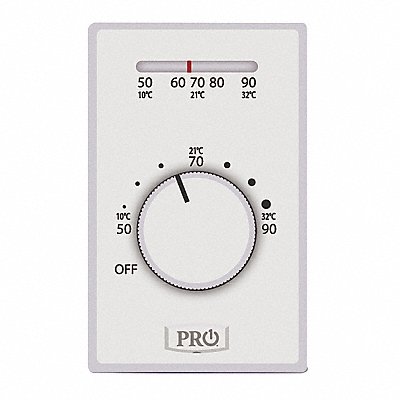 PRO1 IAQ T501ML4 Line Volt NP Analog Thermostat 1H White DPST