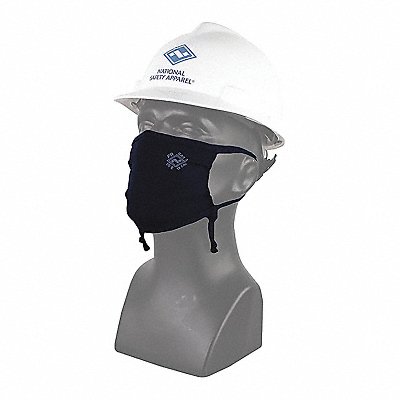 NATIONAL SAFETY APPAREL MASK2AFK Face Mask 6 H 4 W Navy Fabric Reusable
