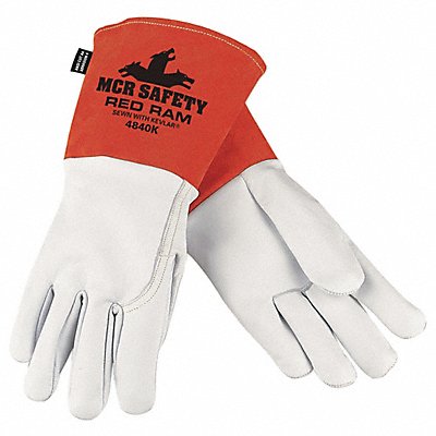 MCR SAFETY 4840KM Welding Leather Glove Brown/White M PK12