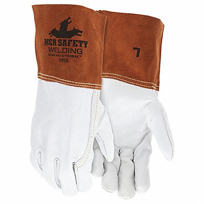 MCR SAFETY 4955M Welding Leather Glove Beige/Brown M PK12