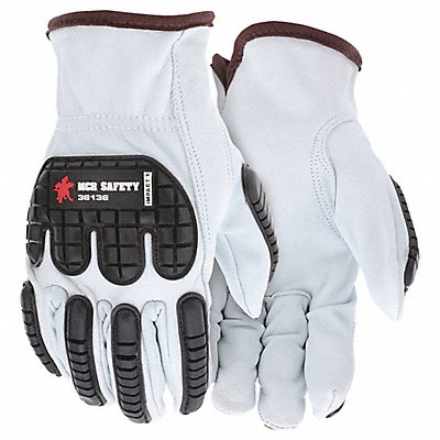 MCR SAFETY 36136XXL Leather Gloves White 2XL PK12
