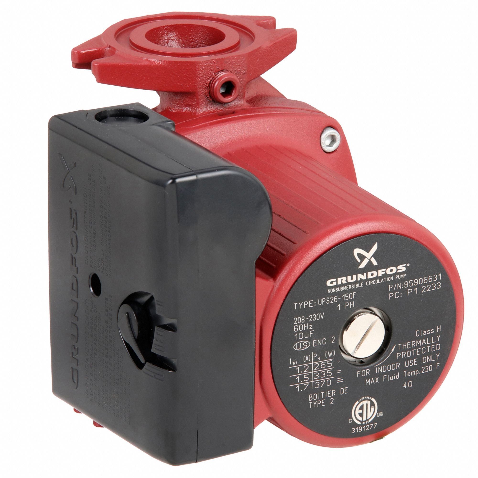 GRUNDFOS 95906631 Hydronic Circulating Pump Flanged 1/3HP