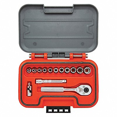 PROTO J47114S Socket Set 1/4 Drive 14 pcs. SAE 6 pt.