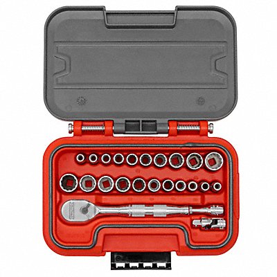 PROTO J47324AS Socket Set 1/4 Drive 24 pcs. Metric/SAE