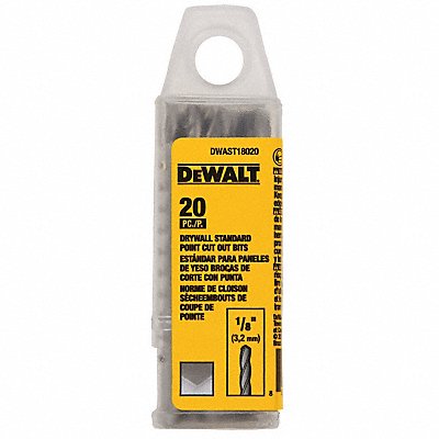 DEWALT DWAST18020 Cut Out Bit 1/8 Drywall Standard PK20