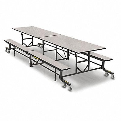 PALMER HAMILTON 19F18293012WNB Folding Bench Table Rectangle Wht Nebula