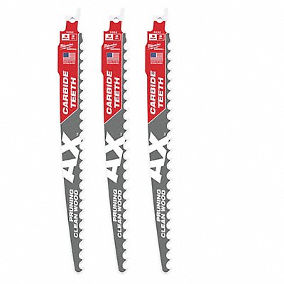 MILWAUKEE 48005332 Reciprocating Saw Blade Carbide PK3