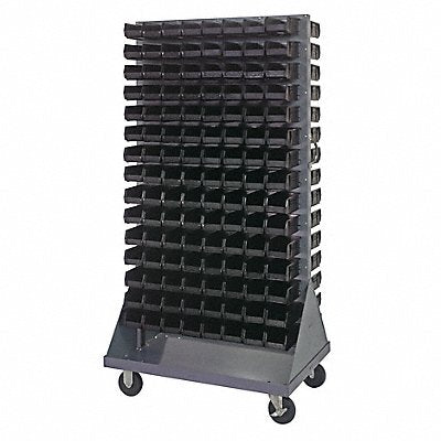 QUANTUM STORAGE SYSTEMS QMD36H220BK Mobile Louvered Floor Rack Steel 240Bins