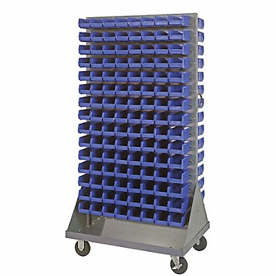 QUANTUM STORAGE SYSTEMS QMD36H220BL Mobile Louvered Floor Rack Steel 240Bins