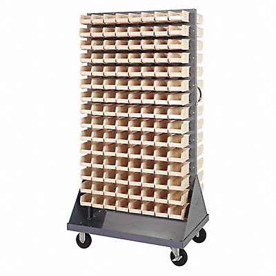 QUANTUM STORAGE SYSTEMS QMD36H220IV Mobile Louvered Floor Rack Steel 240Bins