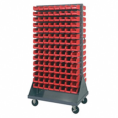 QUANTUM STORAGE SYSTEMS QMD36H220RD Mobile Louvered Floor Rack Steel 240Bins