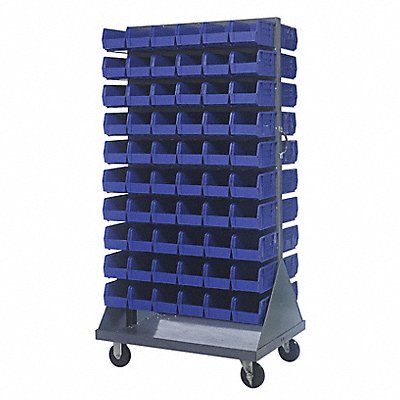 QUANTUM STORAGE SYSTEMS QMD36H230BL Mobile Louvered Floor Rack Steel 120Bins