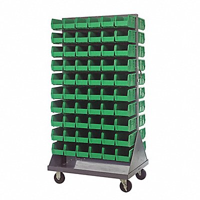 QUANTUM STORAGE SYSTEMS QMD36H230GN Mobile Louvered Floor Rack Steel 120Bins