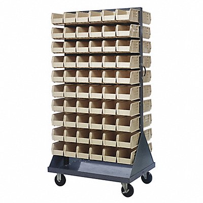 QUANTUM STORAGE SYSTEMS QMD36H230IV Mobile Louvered Floor Rack Steel 120Bins