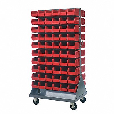 QUANTUM STORAGE SYSTEMS QMD36H230RD Mobile Louvered Floor Rack Steel 120Bins