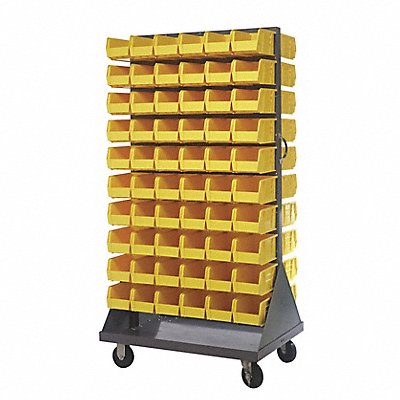 QUANTUM STORAGE SYSTEMS QMD36H230YL Mobile Louvered Floor Rack Steel 120Bins