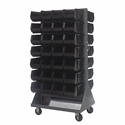 QUANTUM STORAGE SYSTEMS QMD36H240BK Mobile Louvered Floor Rack Steel 56 Bins