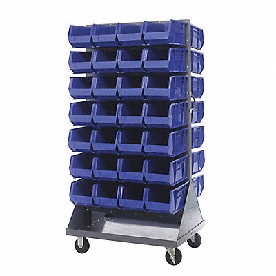 QUANTUM STORAGE SYSTEMS QMD36H240BL Mobile Louvered Floor Rack Steel 56 Bins