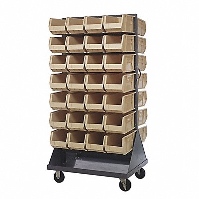 QUANTUM STORAGE SYSTEMS QMD36H240IV Mobile Louvered Floor Rack Steel 56 Bins