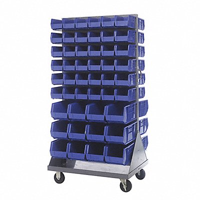 QUANTUM STORAGE SYSTEMS QMD36H230240BL Mobile Louvered Floor Rack Steel 96 Bins