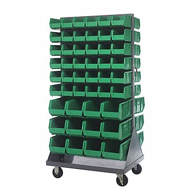 QUANTUM STORAGE SYSTEMS QMD36H230240GN Mobile Louvered Floor Rack Steel 96 Bins