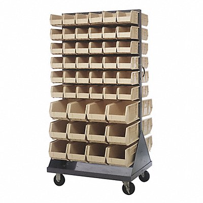 QUANTUM STORAGE SYSTEMS QMD36H230240IV Mobile Louvered Floor Rack Steel 96 Bins