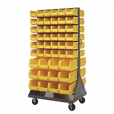 QUANTUM STORAGE SYSTEMS QMD36H230240YL Mobile Louvered Floor Rack Steel 96 Bins