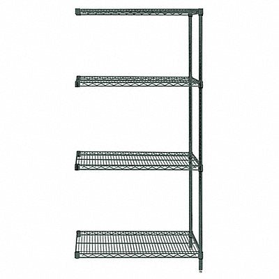 QUANTUM STORAGE SYSTEMS AD631872P Wire Shelving Add-On Kit Green