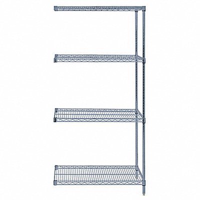 QUANTUM STORAGE SYSTEMS AD743660GY Wire Shelving Add-On Kit Grey