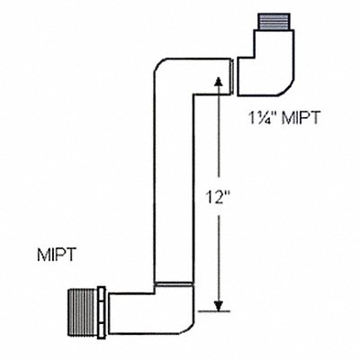 LASCO G232212 Swing Joint 1 1/4 x 1 1/4 in MNPT SCH 40