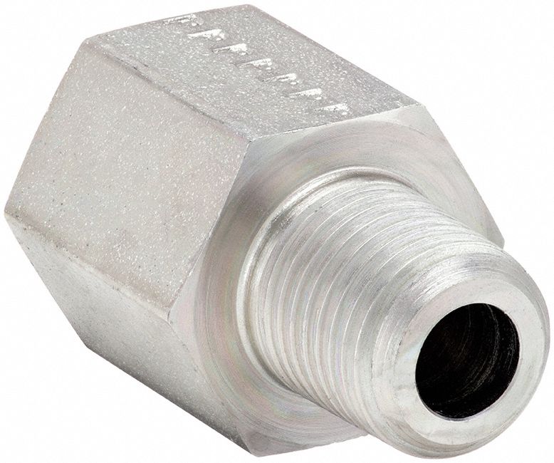 PARKER 14X38FHG4S Straight Adaptor Steel 1/4 x 3/8 in